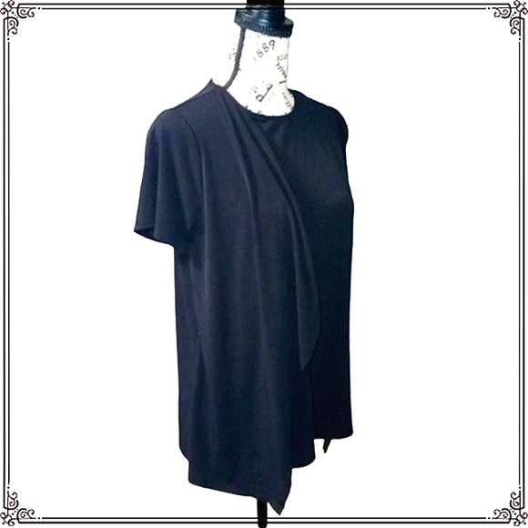 Banana Republic Factory Black Draped Top Size Sm - Picture 4 of 8